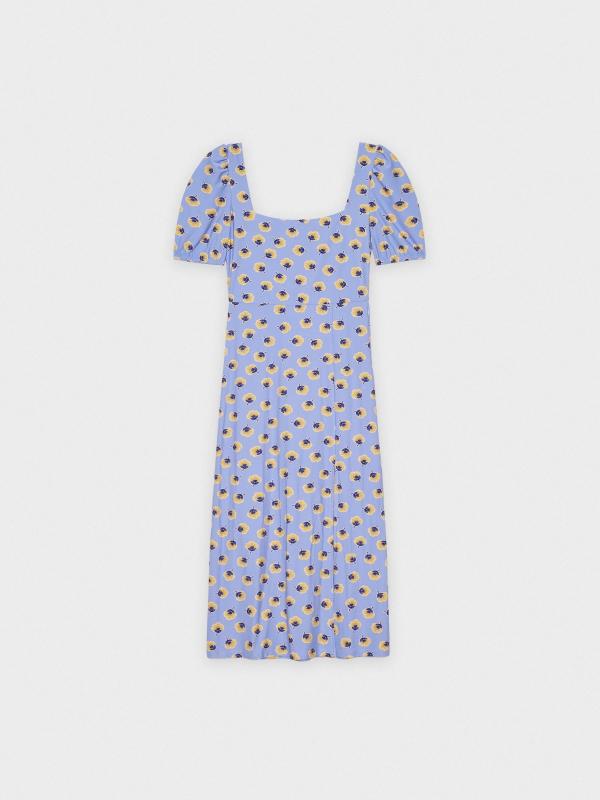 In Side Vestido Midi Espalda Lazos Flores