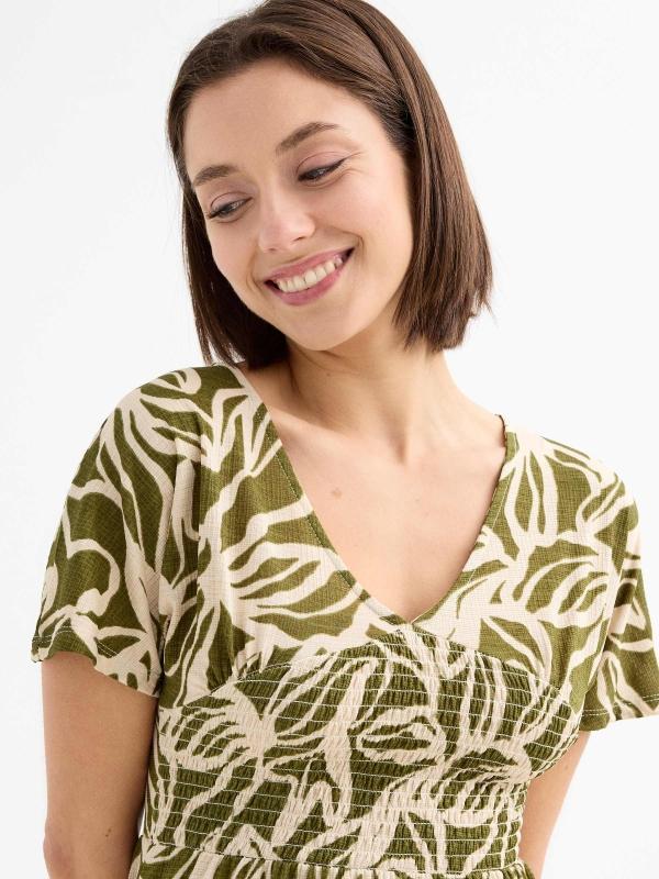 In Side Vestido Midi Estampado