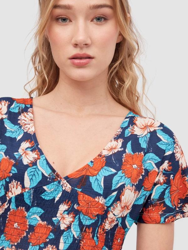 In Side Vestido Midi Estampado Abeja