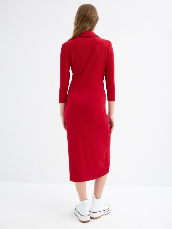 In Side Vestido Midi Manga Larga