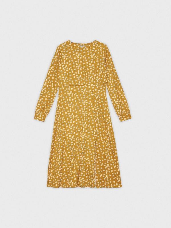 In Side Vestido Midi Printed Con Abertura