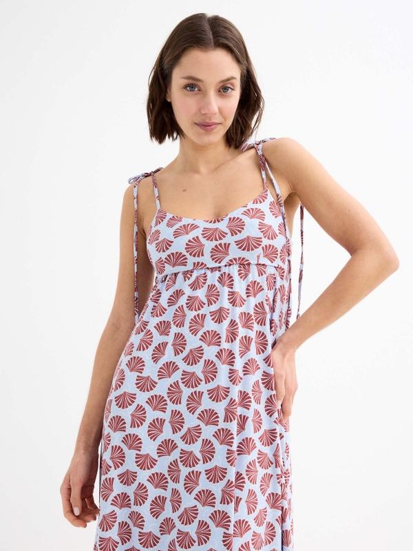 In Side Vestido Midi Tirantes Estampado