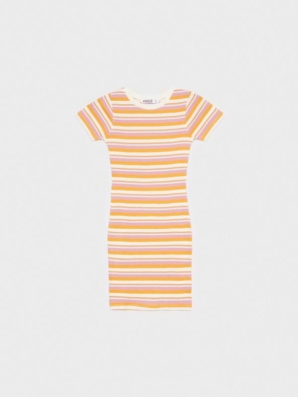 In Side Vestido Mini Ajustado De Rayas