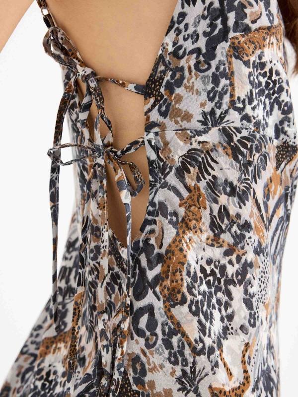 In Side Vestido Mini Animal Print
