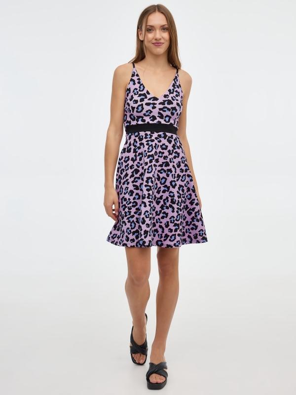 In Side Vestido Mini Animal Print
