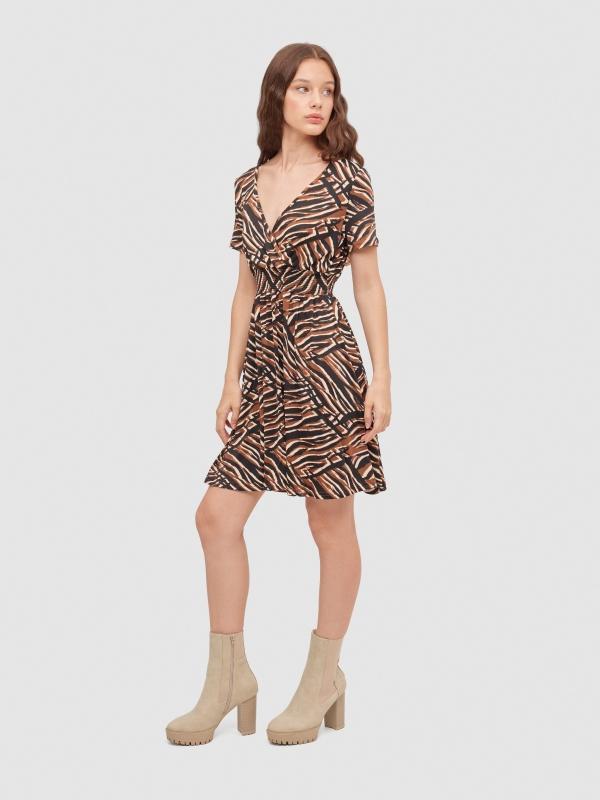 In Side Vestido Mini Animal Print