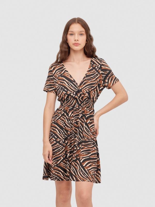 In side Vestido mini animal print