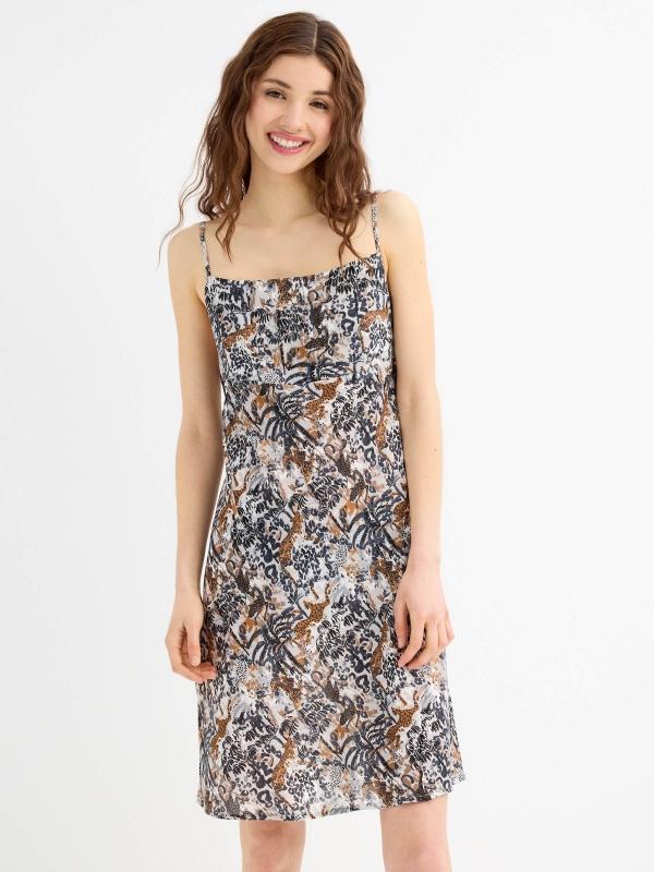In side Vestido mini animal print
