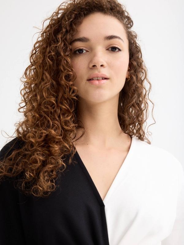 In Side Vestido Mini Bicolor