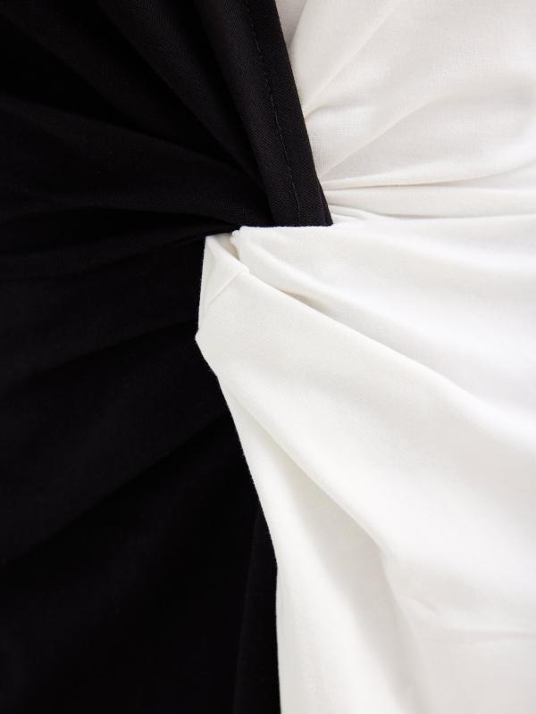 In Side Vestido Mini Bicolor