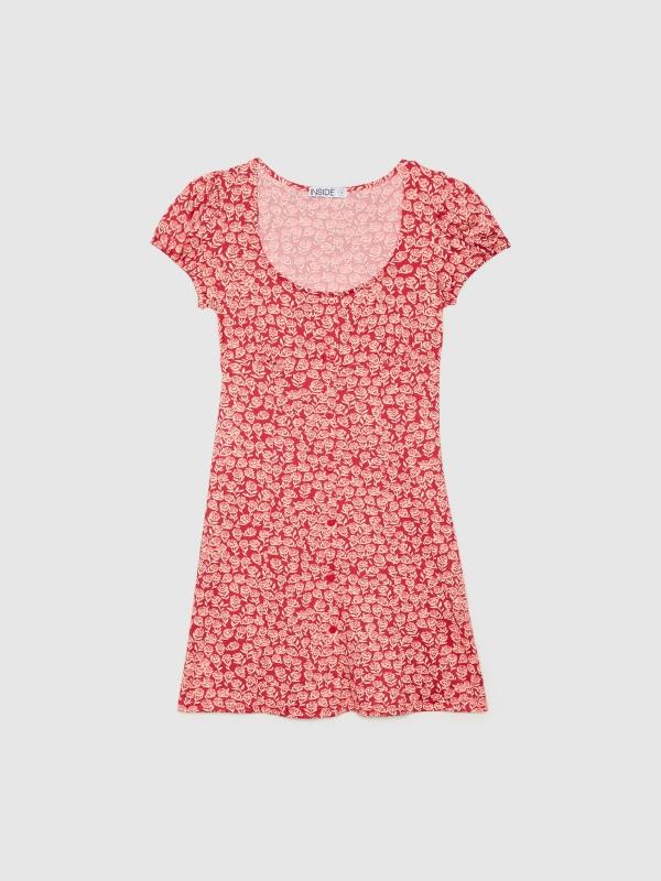 In Side Vestido Mini Botones