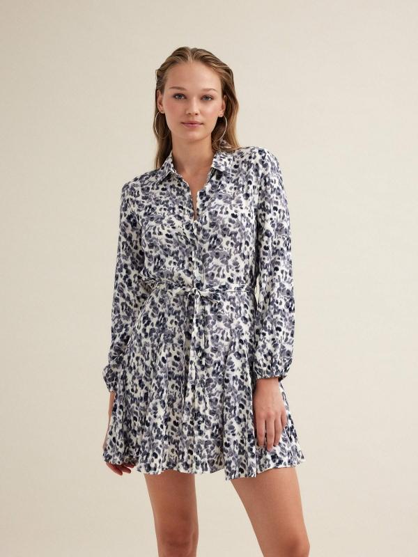 In side Vestido mini camiseto animal print