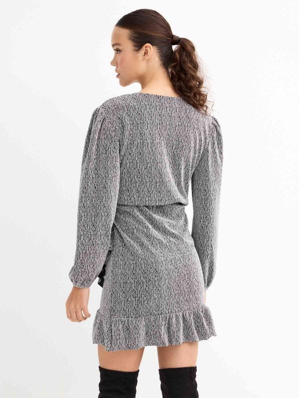 In Side Vestido Mini Con Brillos Transparencias