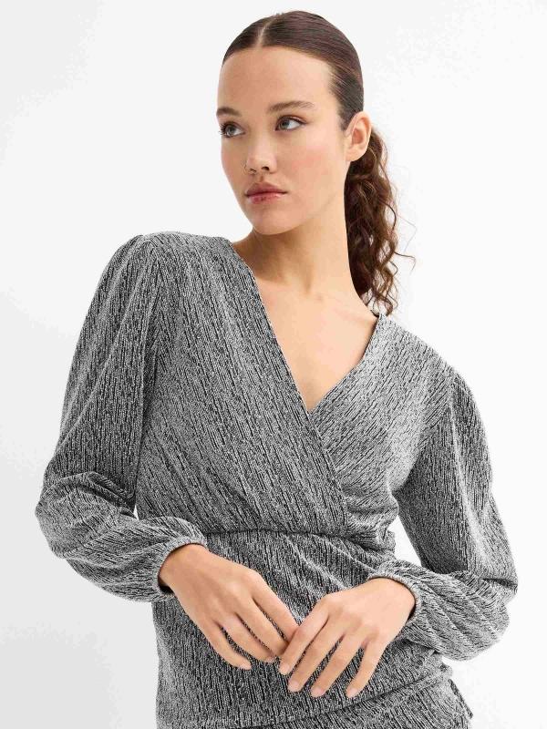 In Side Vestido Mini Con Brillos Transparencias