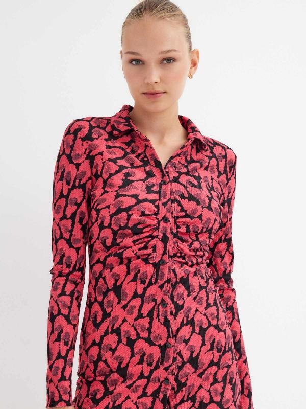 In Side Vestido Mini Con Textura