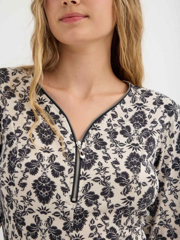 In Side Vestido Mini Cremallera