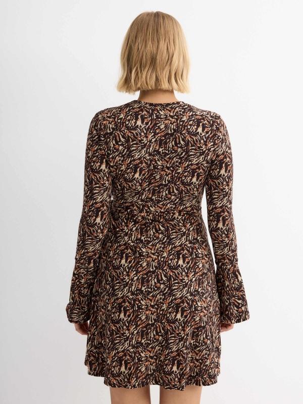 In Side Vestido Mini Cruzado Animal Print