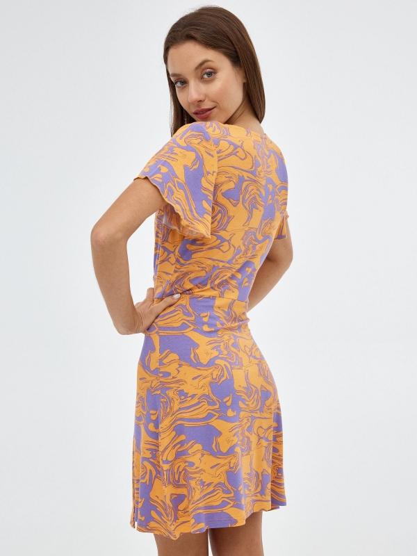 In Side Vestido Mini Cruzado Lila