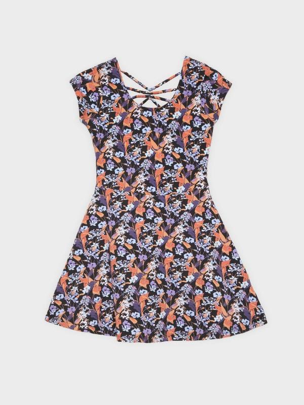 In Side Vestido Mini De Flores Con Caída