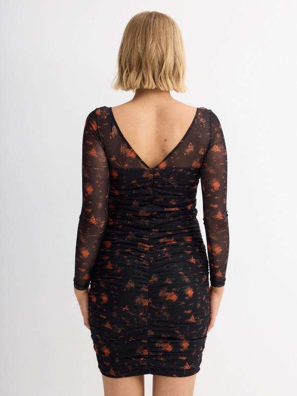 In Side Vestido Mini De Tul Print Flores