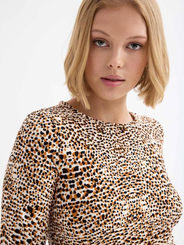 In Side Vestido Mini De Vuelo Animal Print