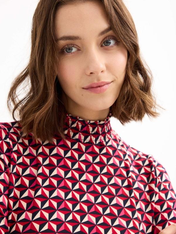 In Side Vestido Mini De Vuelo Estampado Geométrico