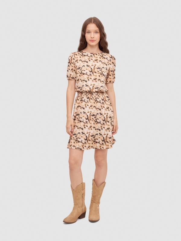 In Side Vestido Mini Estampado