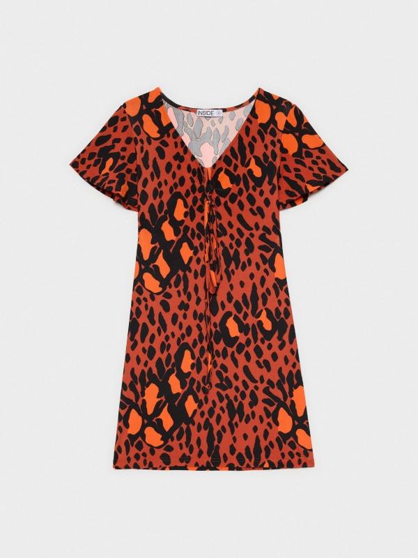 In Side Vestido Mini Estampado Frunce