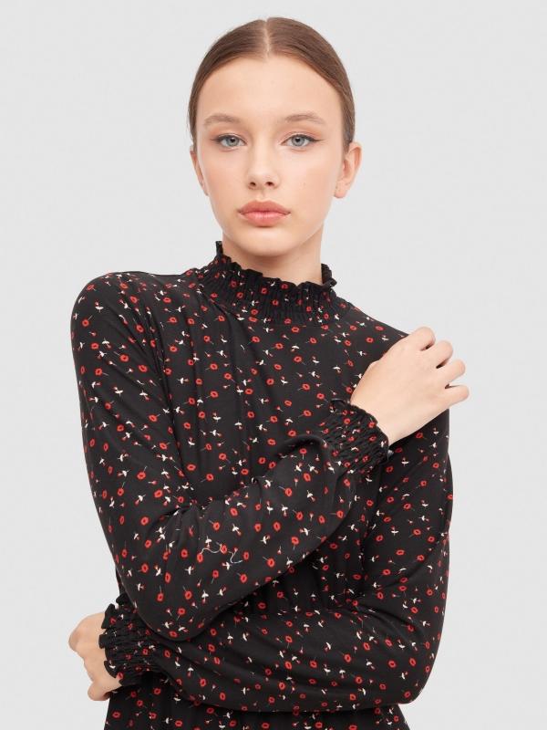 In Side Vestido Mini Flare Con Gomas