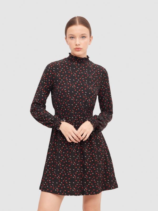 In side Vestido mini flare con gomas