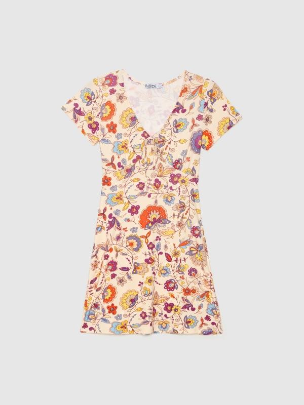 In Side Vestido Mini Floral Psicodélico