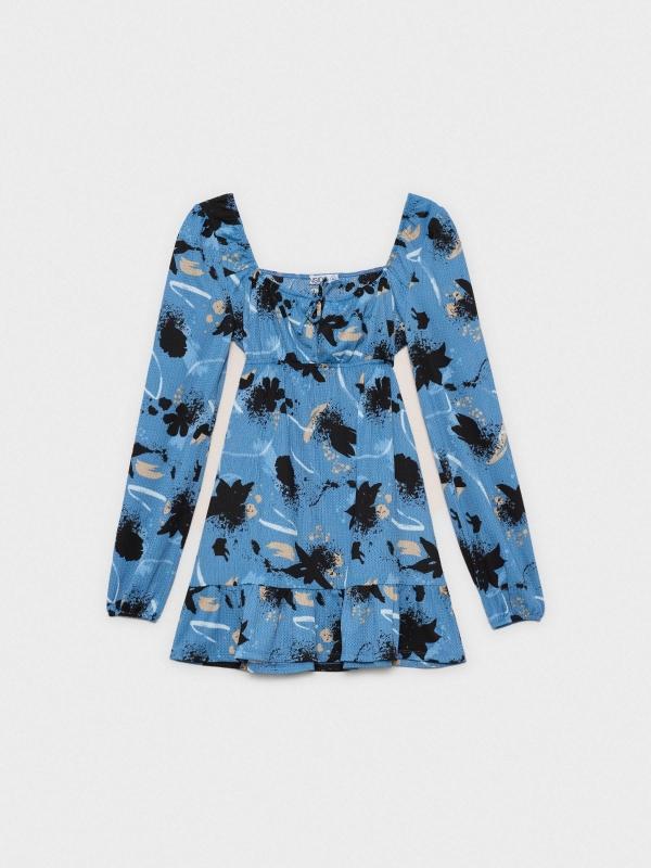 In Side Vestido Mini Print Con Volante