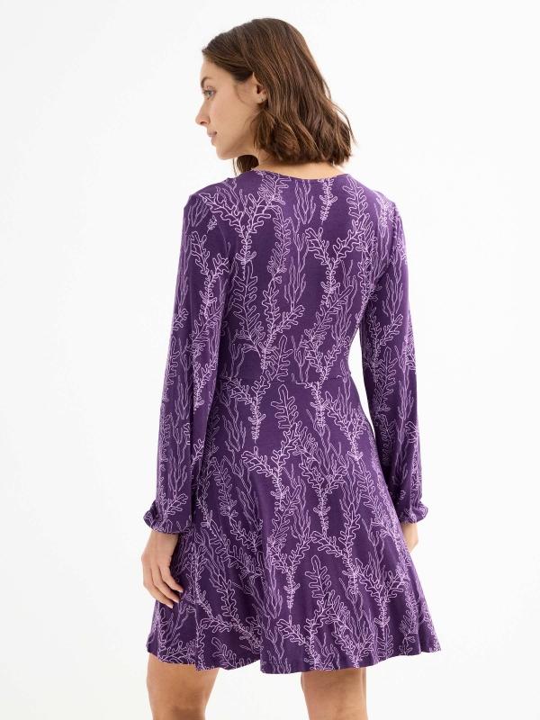 In Side Vestido Mini Print Coral