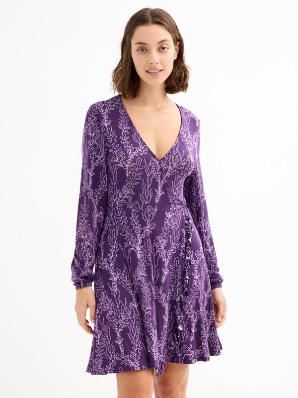 In side Vestido mini print coral