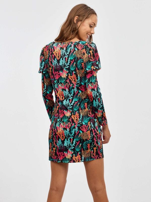 In Side Vestido Mini Print Corales Multi