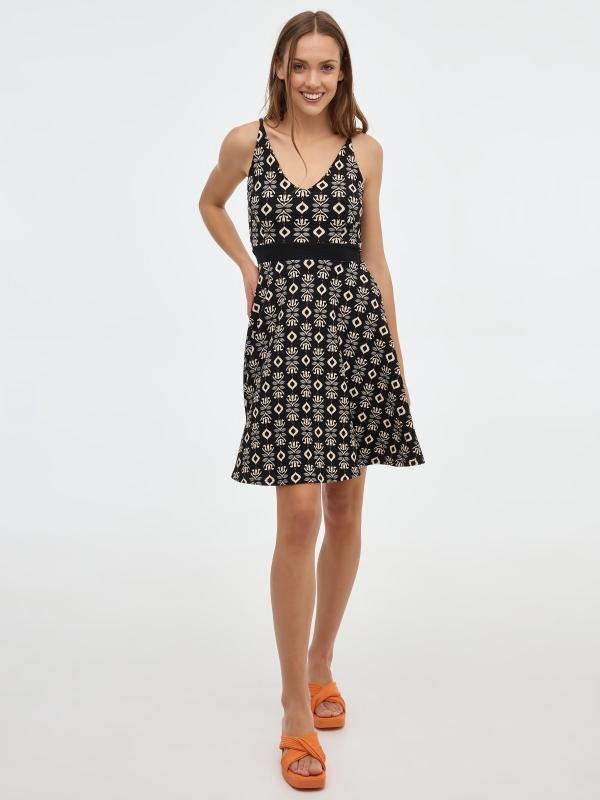 In Side Vestido Mini Print Etnico