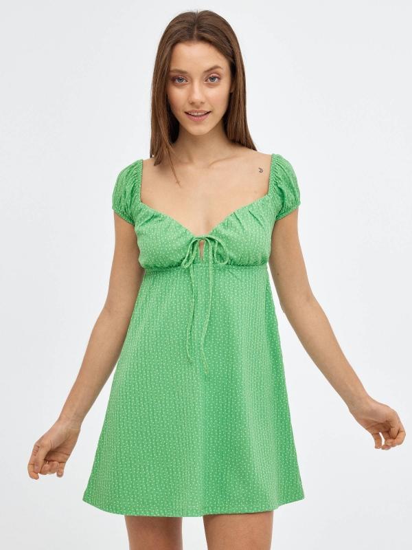 In side Vestido mini print lunares