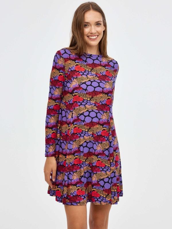 In side Vestido mini print morado