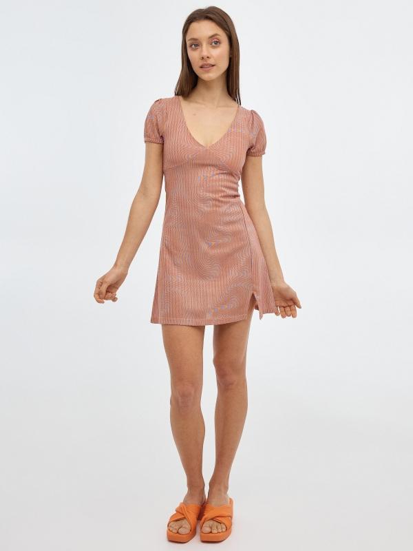 In Side Vestido Mini Print Psicodelico