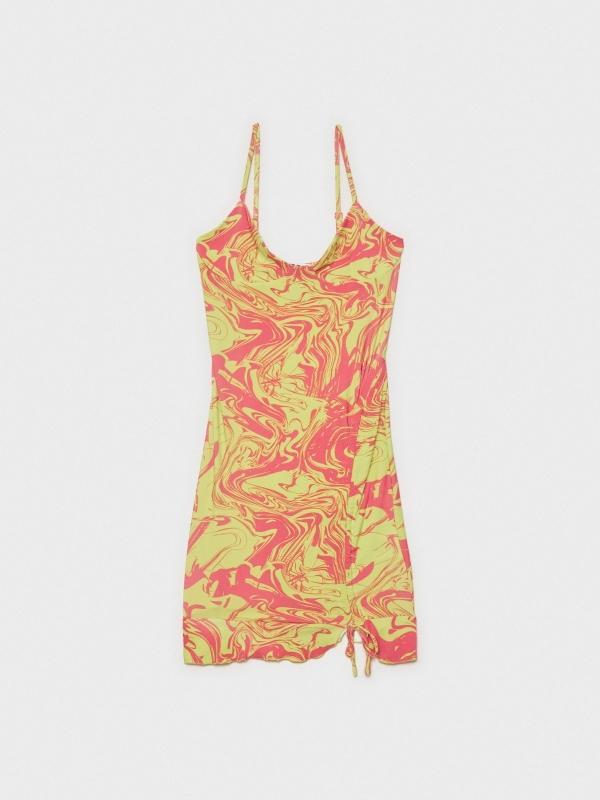 In Side Vestido Mini Print Wave