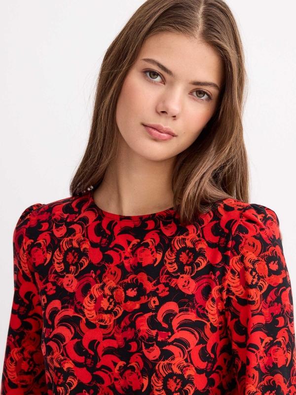 In Side Vestido Mini Regular Print Con Gomas