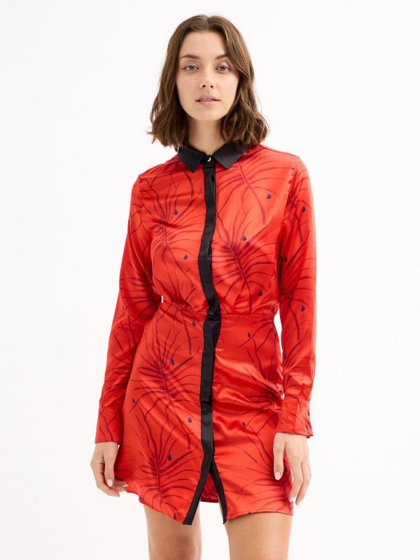 In side Vestido mini satinado de flores