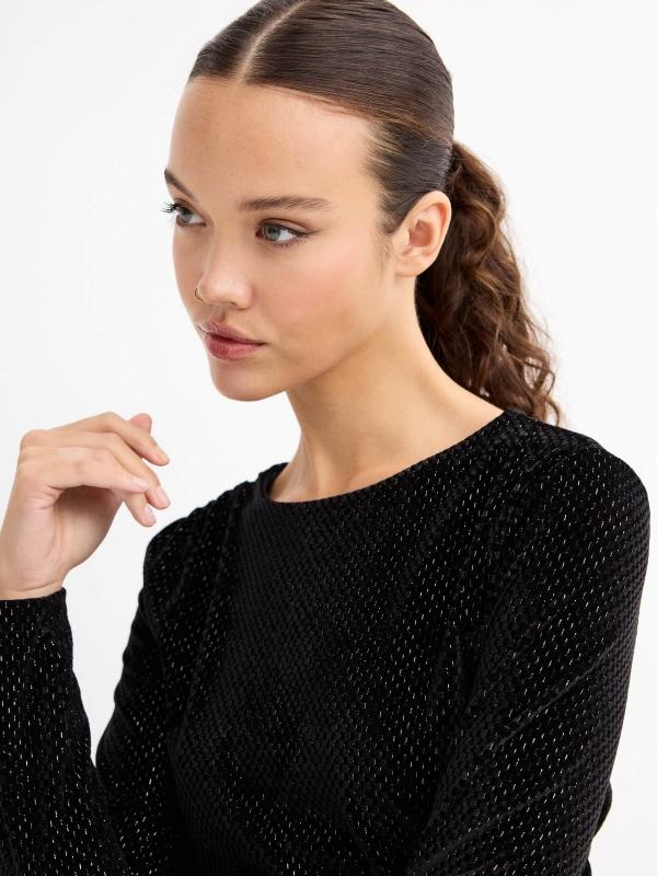 In Side Vestido Mini Terciopelo Frunce