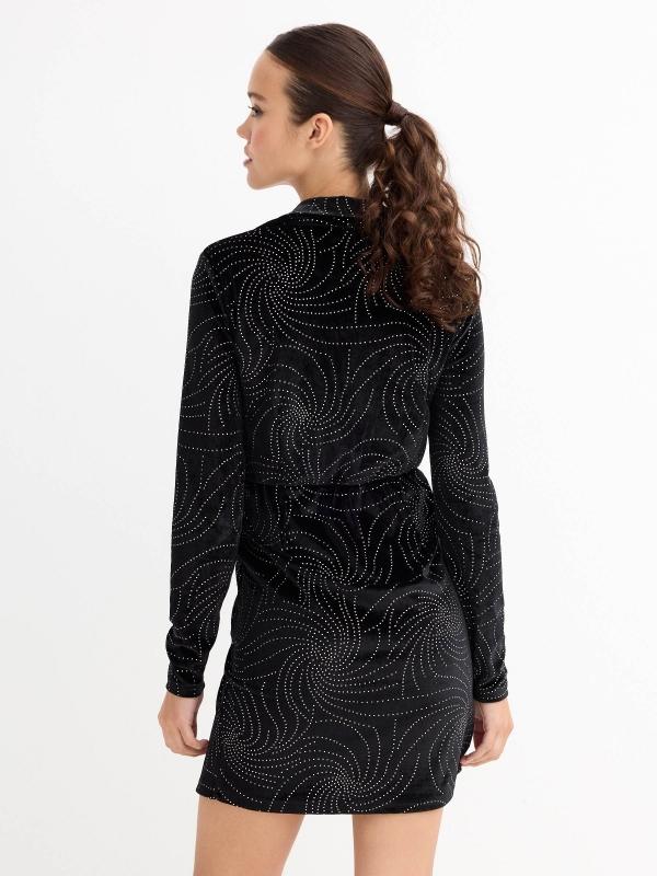 In Side Vestido Mini Terciopelo Y Strass