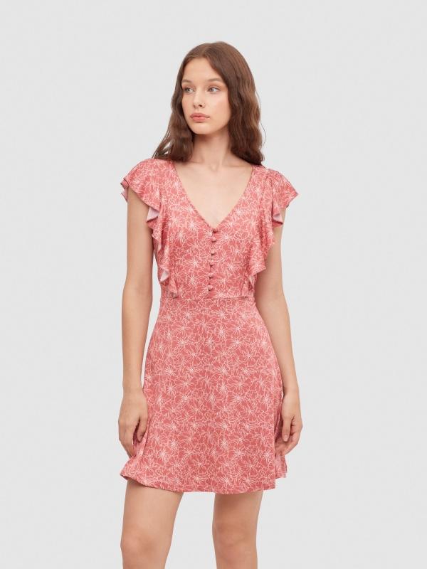 In side Vestido mini volantes