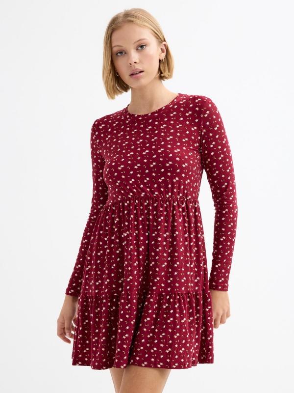 In side Vestido mini vuelo estampado flores