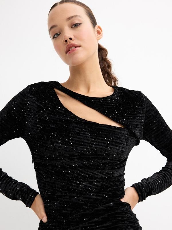 In Side Vestido Terciopelo Drapeado