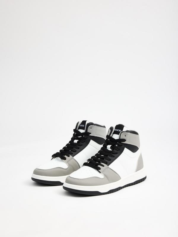 In Side Zapatilla Bota Deportiva Blanco Y Negro