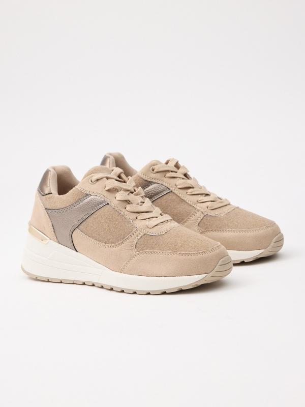 In Side Zapatilla Con Cuña Polipiel