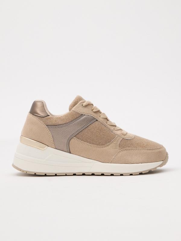 In side Zapatilla con cuña polipiel